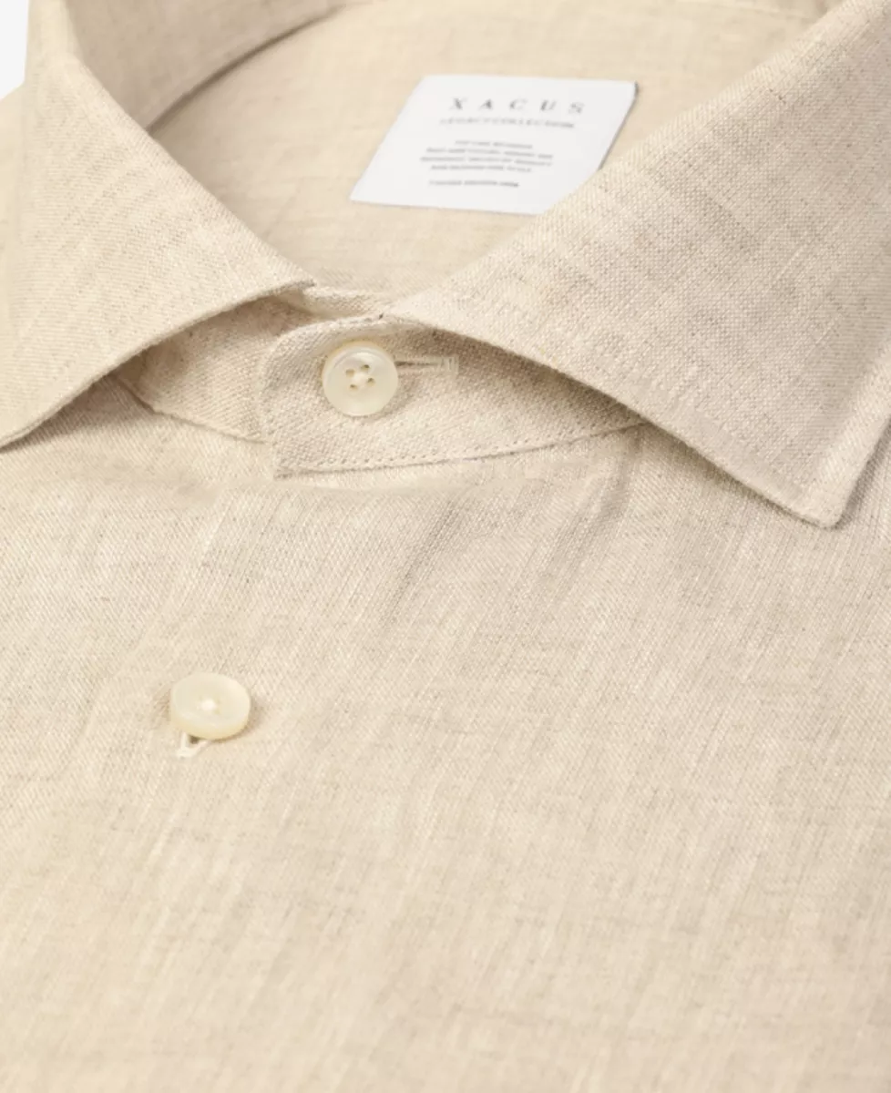 Xacus Linnen shirt short fit - Zand 4 Xacus Xacus Linnen shirt short fit - Zand