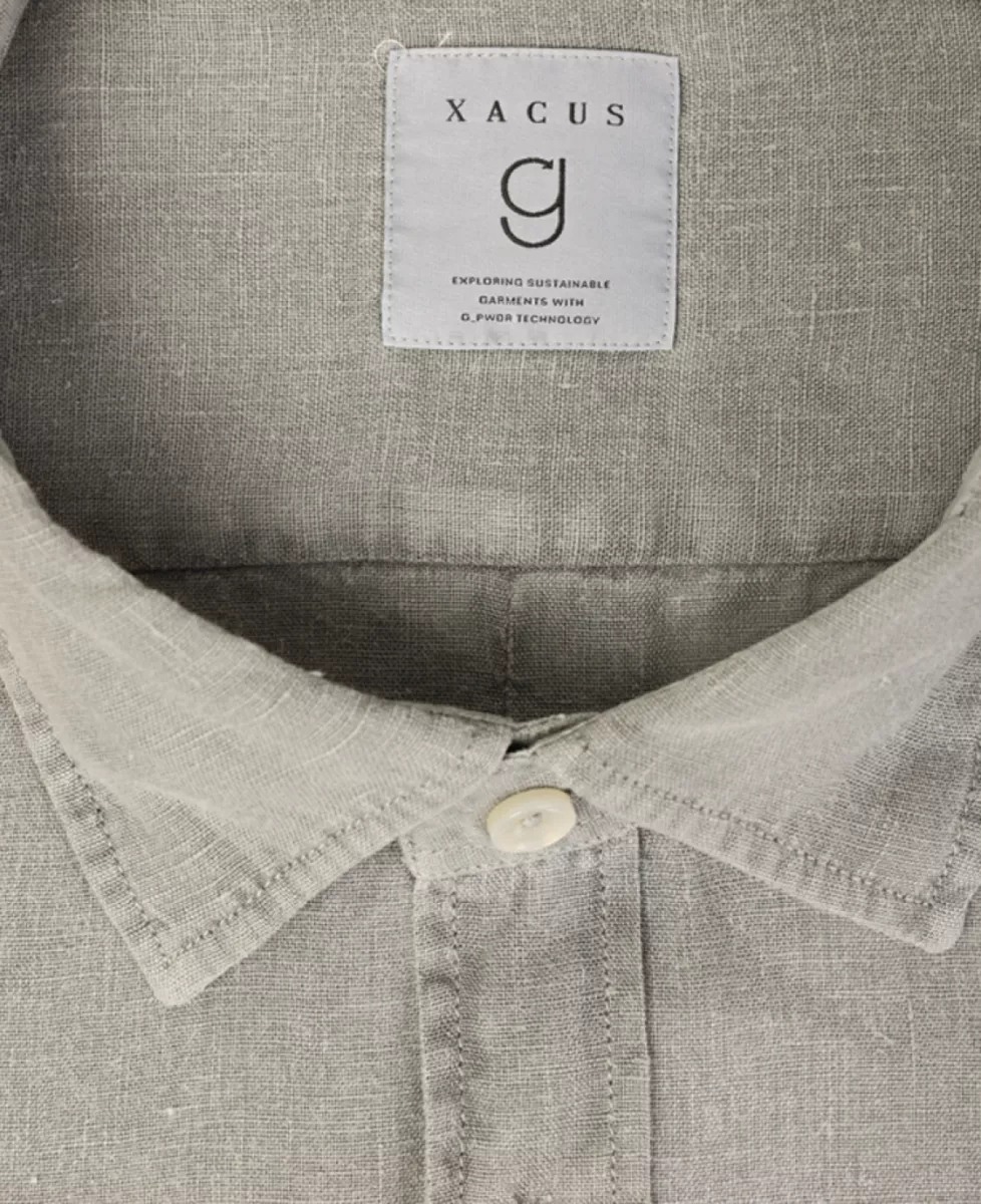 Xacus Shirt linnen - Middelgrijs 3 Xacus Xacus Shirt linnen - Middelgrijs