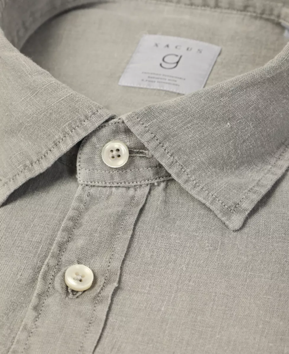 Xacus Shirt linnen - Middelgrijs 4 Xacus Xacus Shirt linnen - Middelgrijs