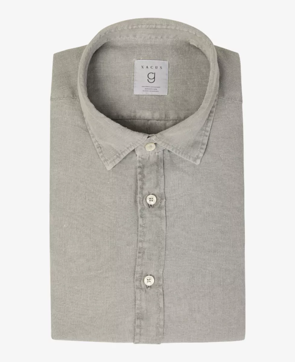 Xacus Shirt linnen - Middelgrijs 1 Xacus Xacus Shirt linnen - Middelgrijs