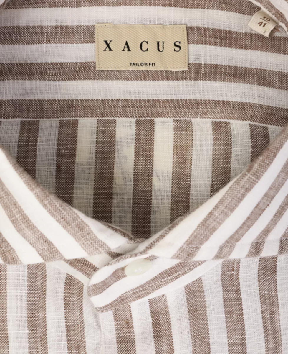 Xacus Shirt linnen - Bruin 3 Xacus Xacus Shirt linnen - Bruin