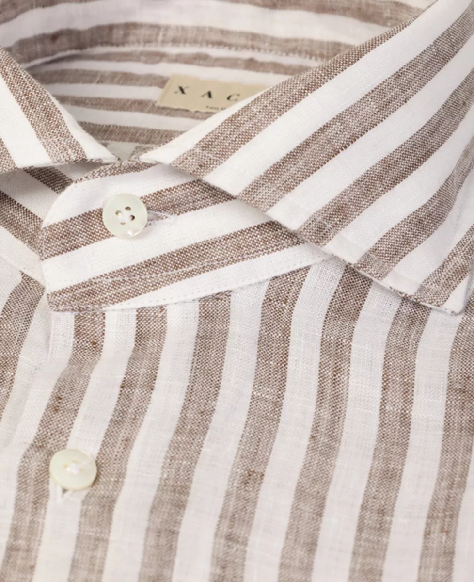 Xacus Shirt linnen - Bruin 4 Xacus Xacus Shirt linnen - Bruin