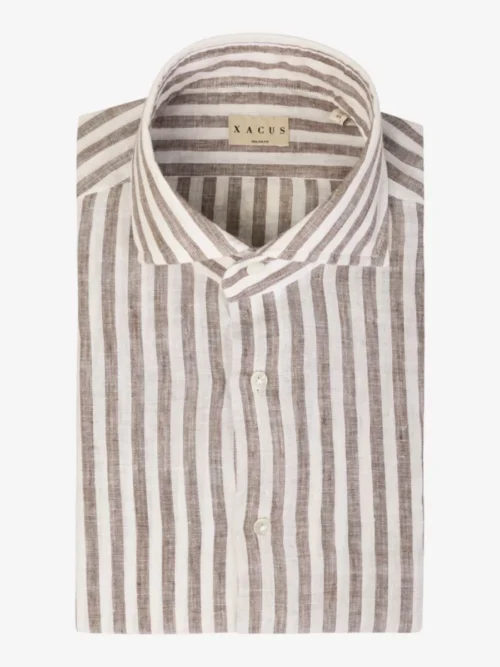 Xacus Xacus Shirt linnen - Bruin