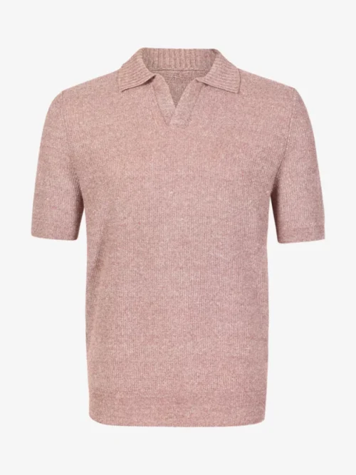 Gran Sasso Gran Sasso Polo Gebreid Linnen - Middelrood