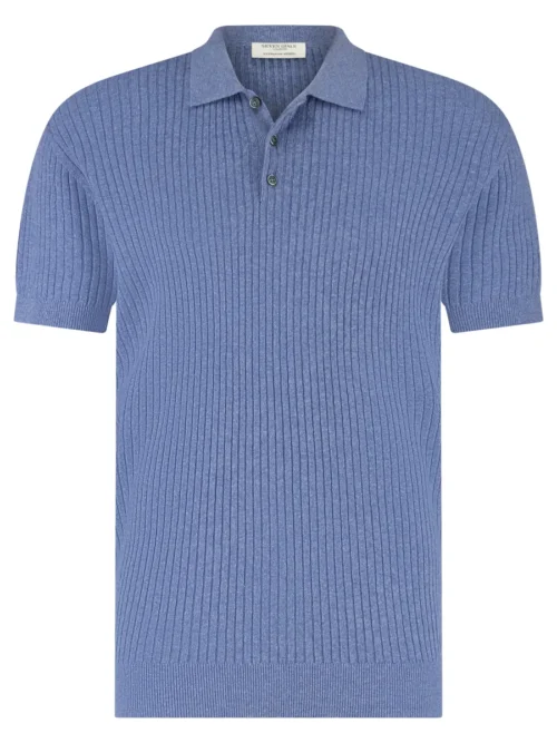 Seven Dials Seven Dials Polo gebreid - Lichtblauw