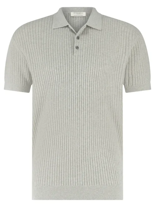 Seven Dials Seven Dials Polo gebreid - Lichtgrijs