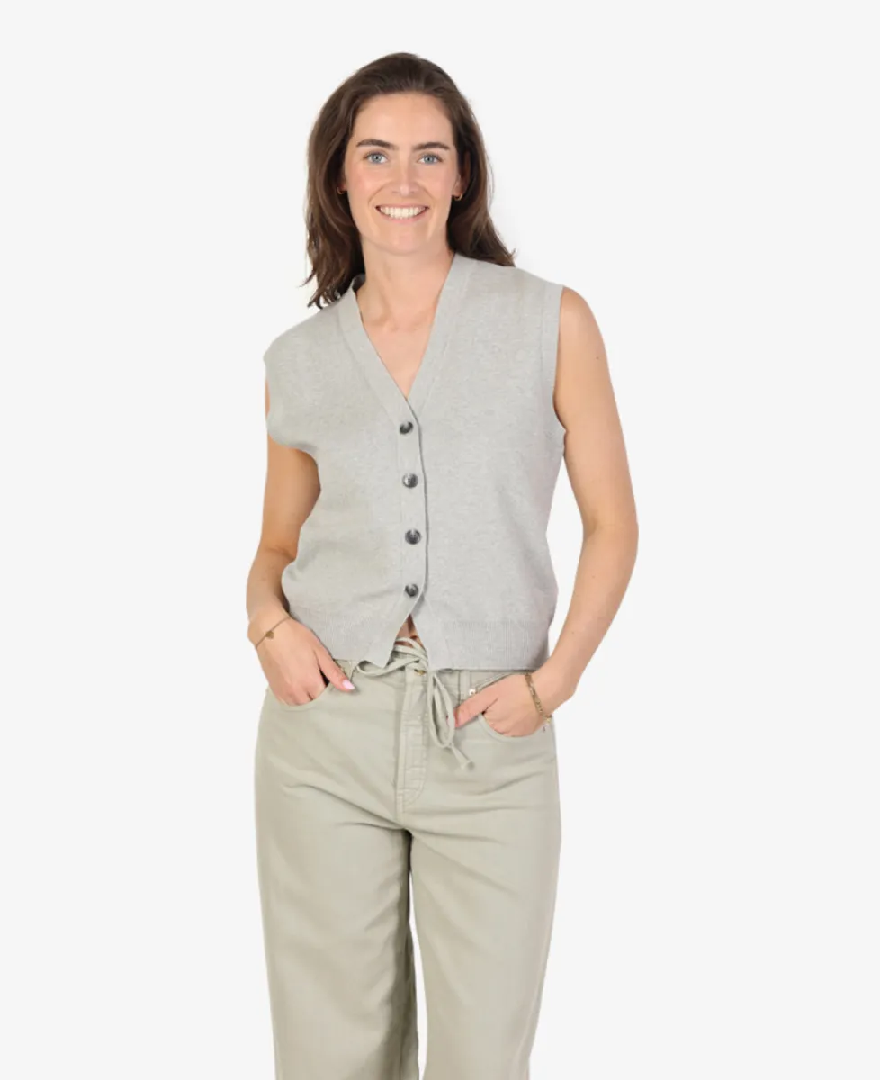 My Essential Wardrobe Vest - Middelgrijs 3 My Essential Wardrobe My Essential Wardrobe Vest - Middelgrijs