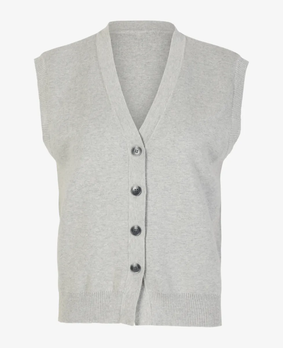 My Essential Wardrobe Vest - Middelgrijs 1 My Essential Wardrobe My Essential Wardrobe Vest - Middelgrijs