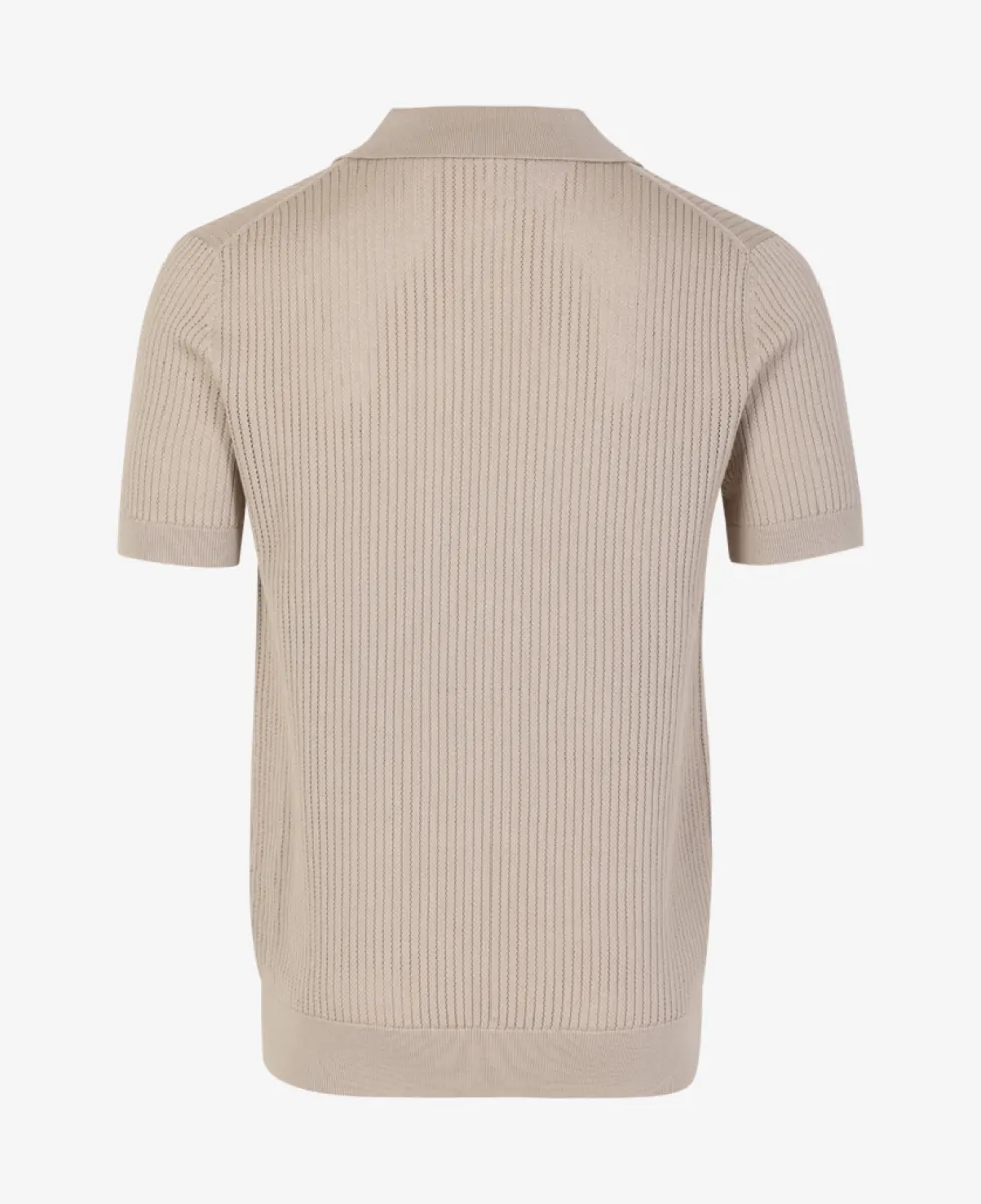Seven Dials Polo Gebreid - Beige 2 Seven Dials Seven Dials Polo Gebreid - Beige