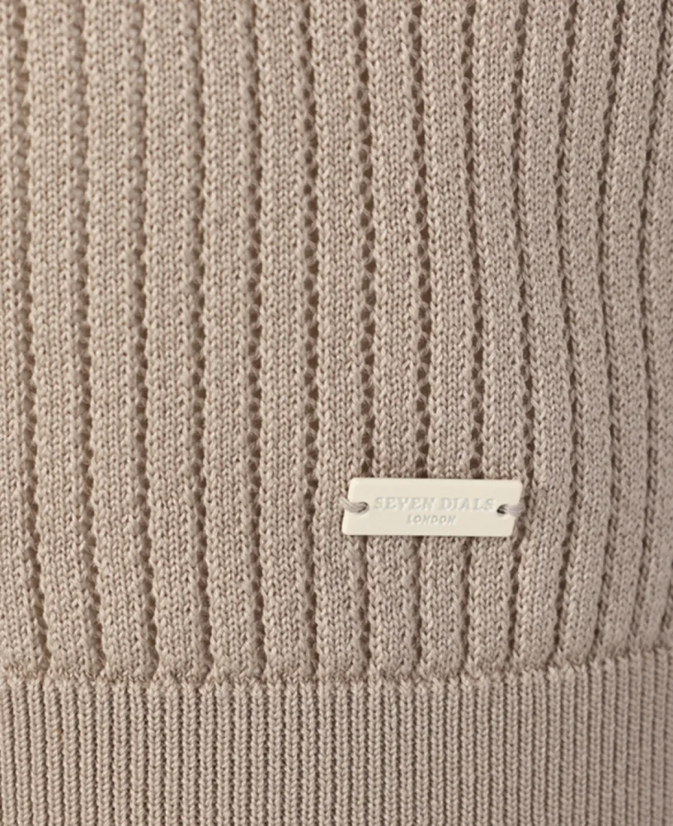 Seven Dials Polo Gebreid - Beige 3 Seven Dials Seven Dials Polo Gebreid - Beige