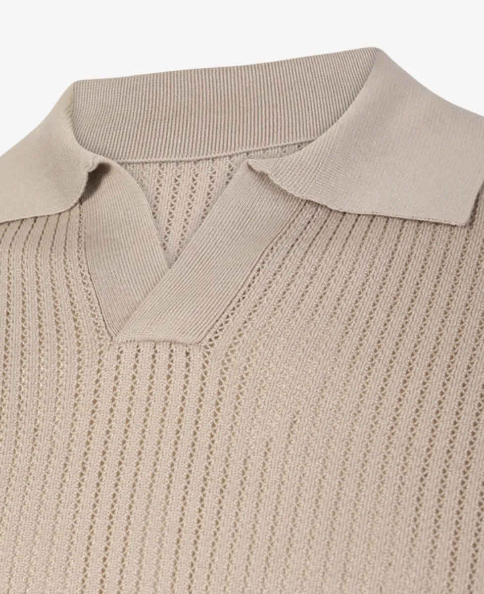 Seven Dials Polo Gebreid - Beige 4 Seven Dials Seven Dials Polo Gebreid - Beige