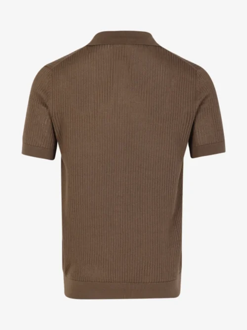 Seven Dials Seven Dials Polo Gebreid - Donkerbruin