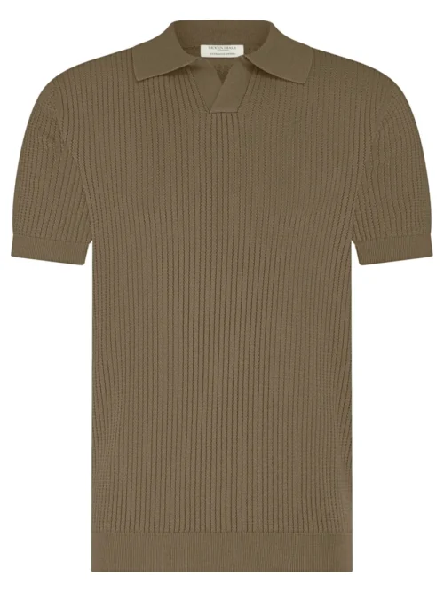 Seven Dials Seven Dials Polo Gebreid - Donkerbruin
