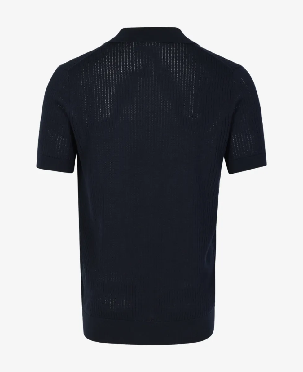 Seven Dials Polo Gebreid - Navy 2 Seven Dials Seven Dials Polo Gebreid - Navy