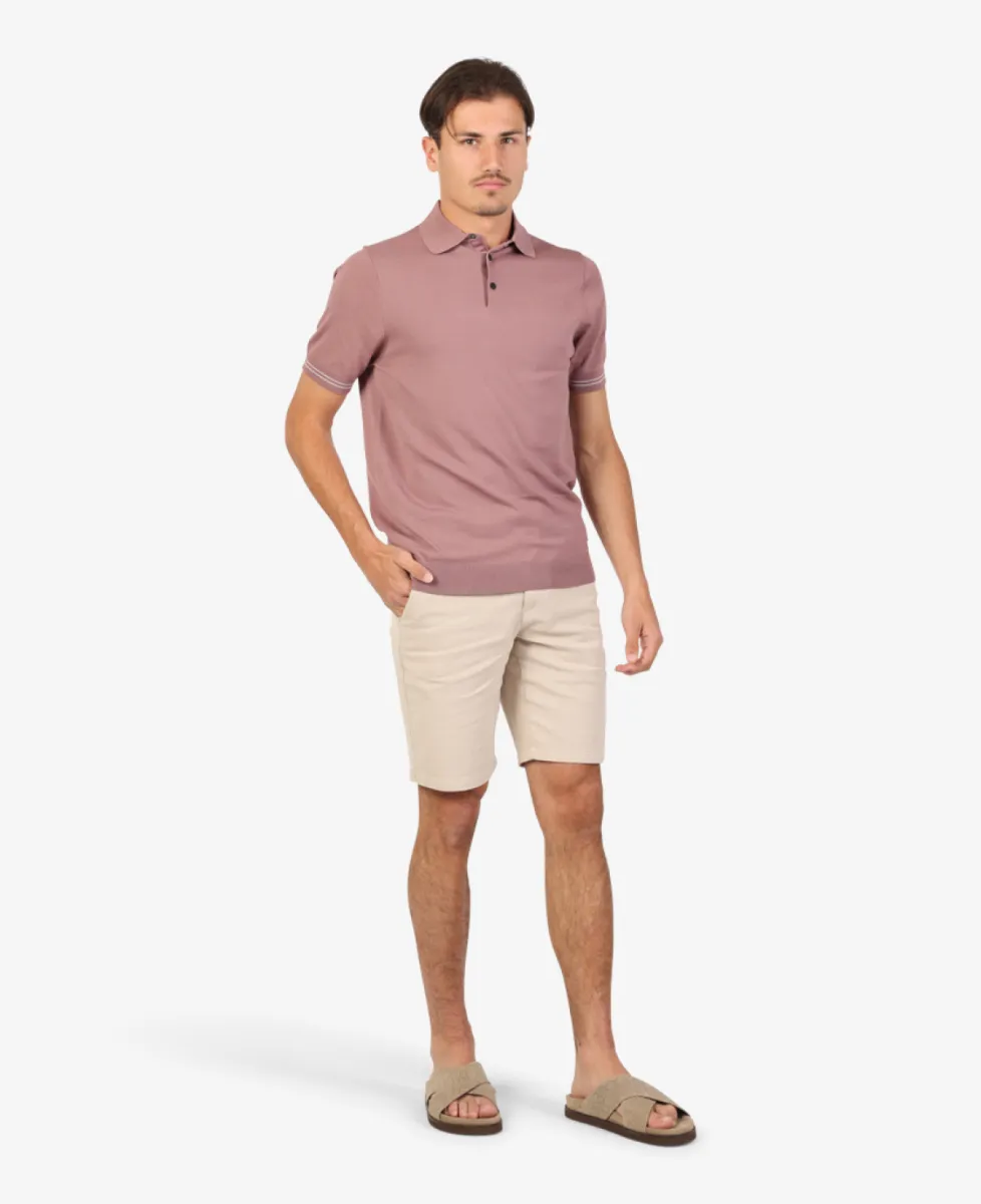 Seven Dials Polo Gebreid - Aubergine 2 Seven Dials Seven Dials Polo Gebreid - Aubergine