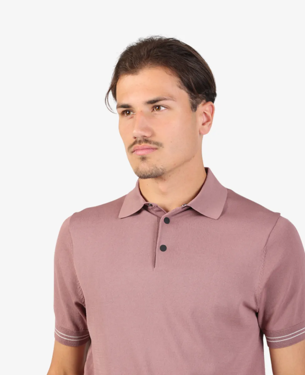 Seven Dials Polo Gebreid - Aubergine 4 Seven Dials Seven Dials Polo Gebreid - Aubergine