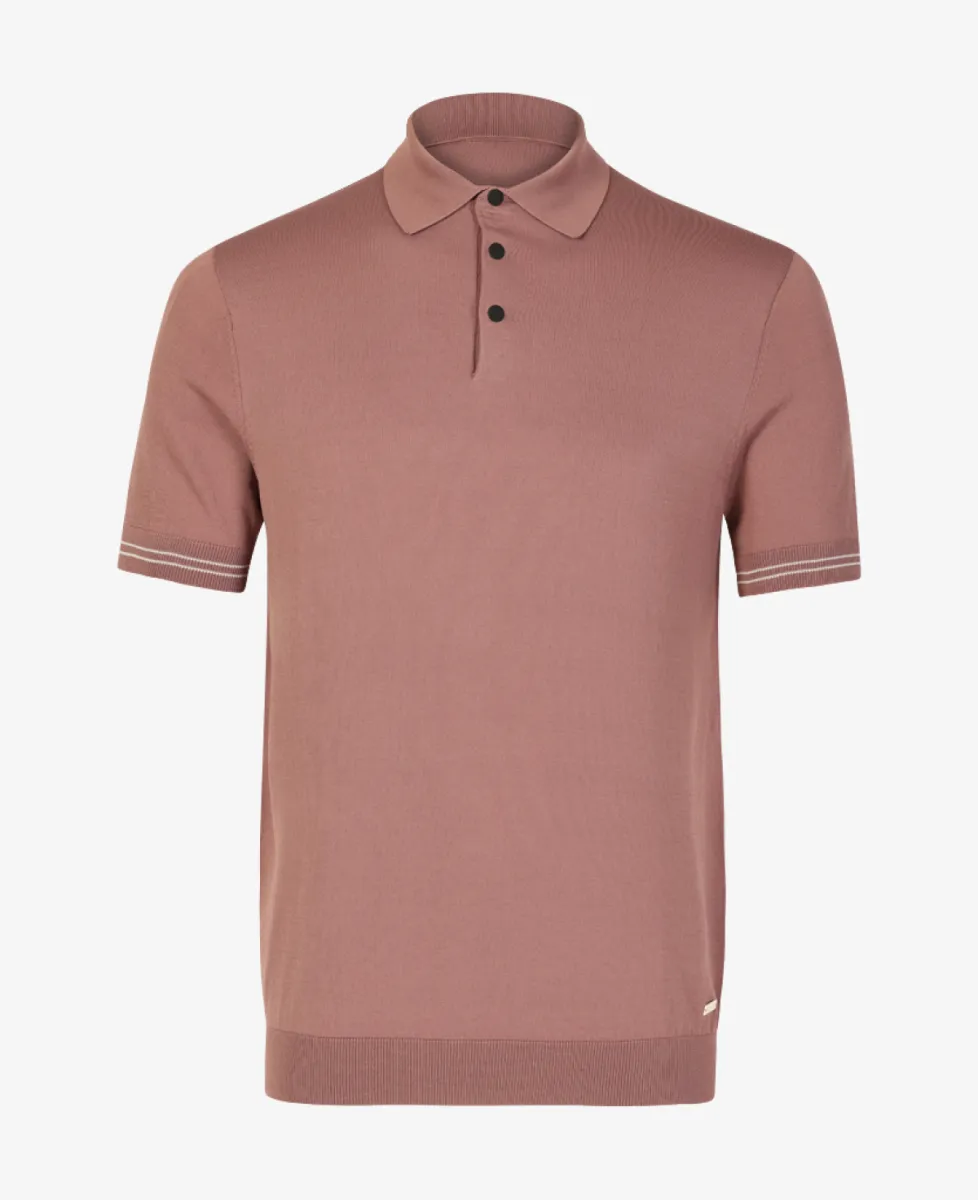 Seven Dials Polo Gebreid - Aubergine 1 Seven Dials Seven Dials Polo Gebreid - Aubergine