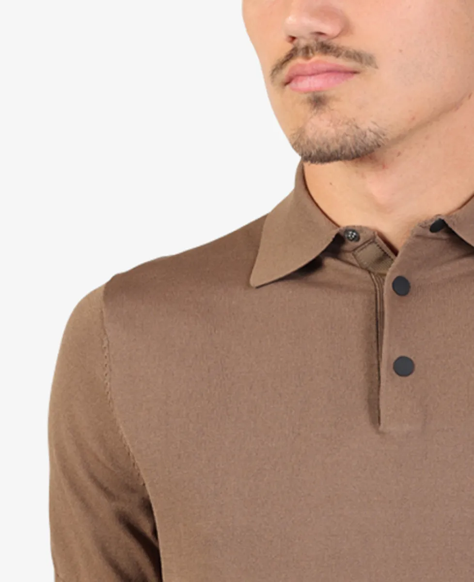 Seven Dials Polo Gebreid - Middelbruin 4 Seven Dials Seven Dials Polo Gebreid - Middelbruin