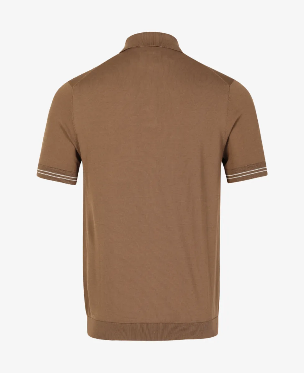 Seven Dials Polo Gebreid - Middelbruin 7 Seven Dials Seven Dials Polo Gebreid - Middelbruin