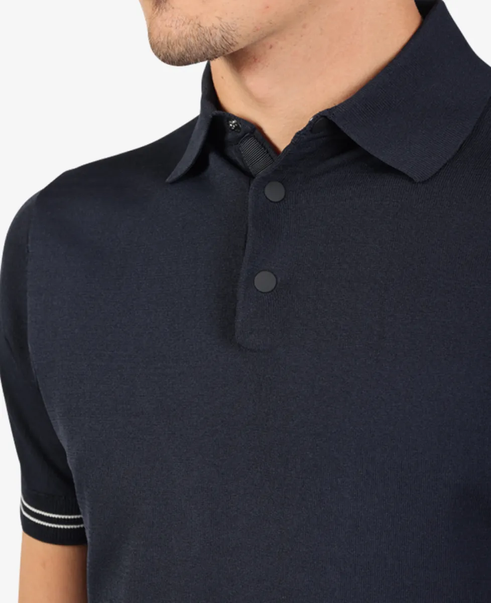Seven Dials Polo Gebreid - Navy 4 Seven Dials Seven Dials Polo Gebreid - Navy