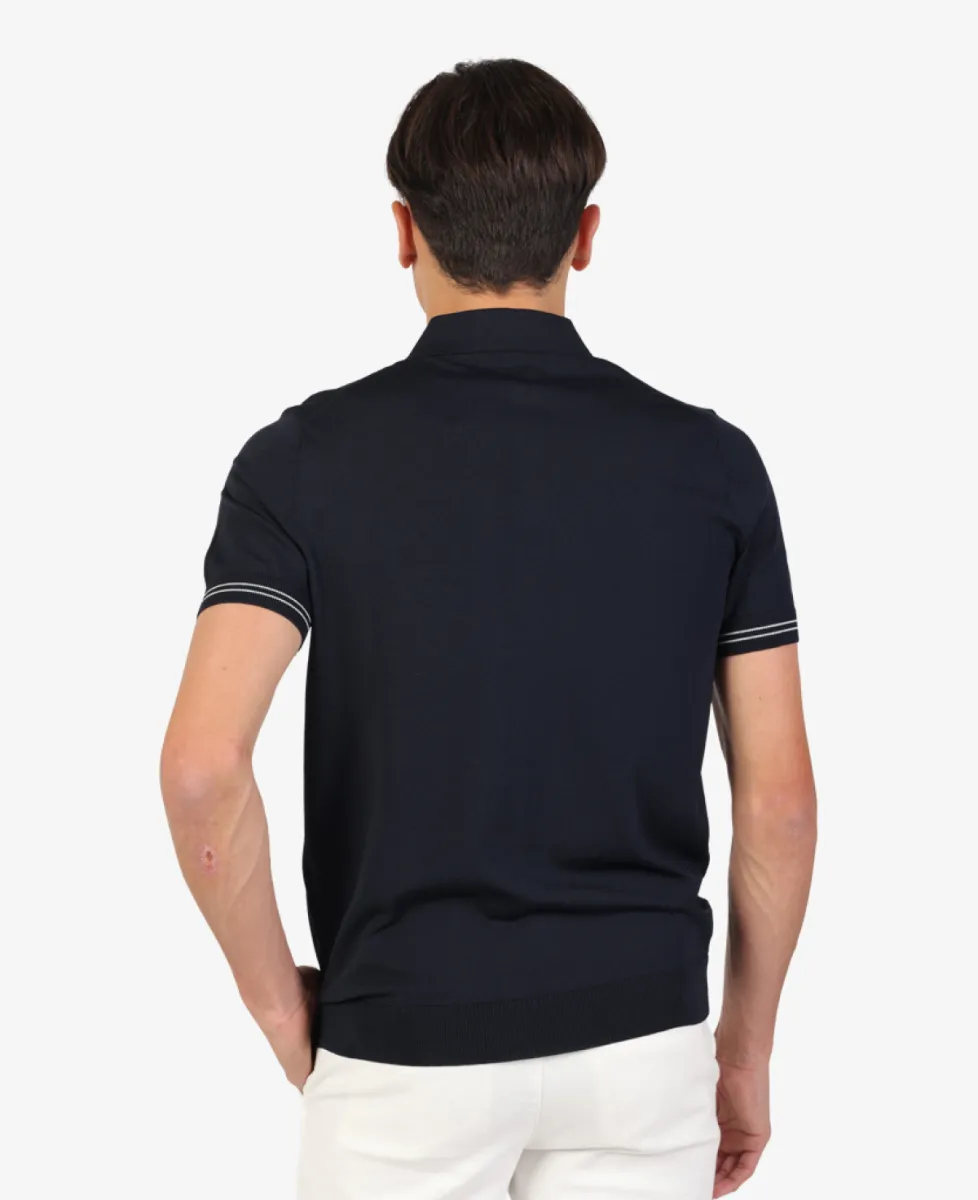 Seven Dials Polo Gebreid - Navy 6 Seven Dials Seven Dials Polo Gebreid - Navy