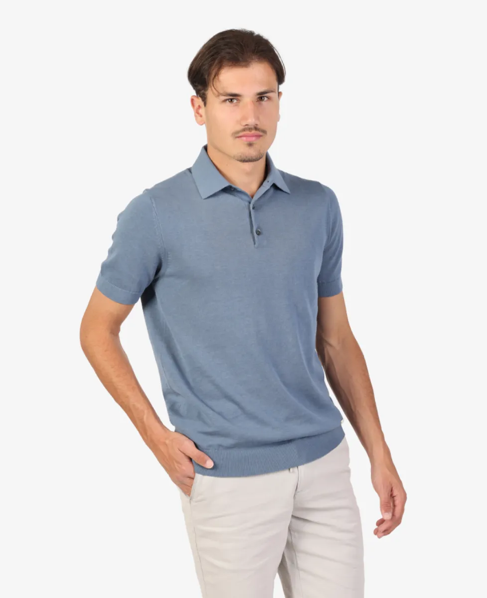 Seven Dials Polo - Middelblauw 3 Seven Dials Seven Dials Polo - Middelblauw