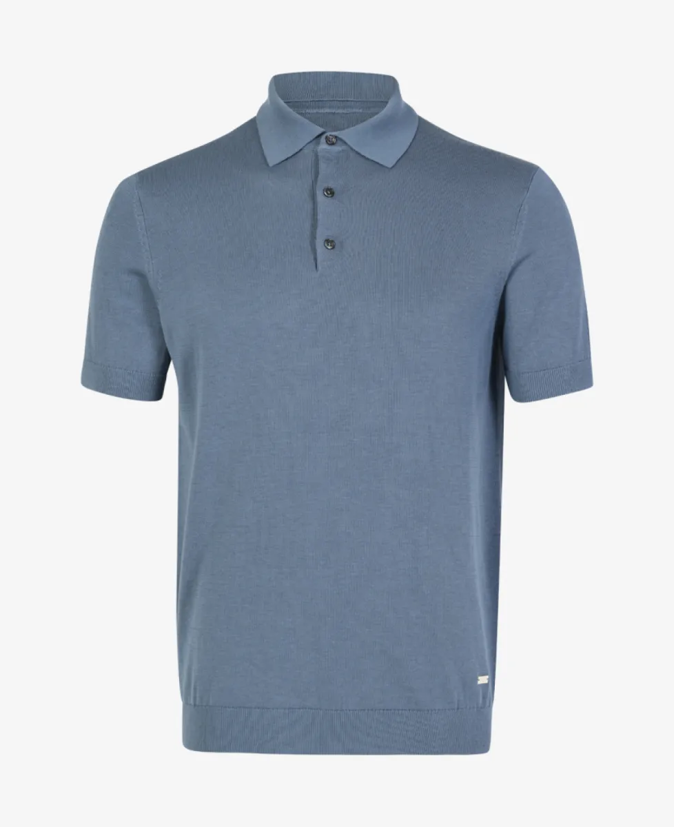 Seven Dials Polo - Middelblauw 1 Seven Dials Seven Dials Polo - Middelblauw