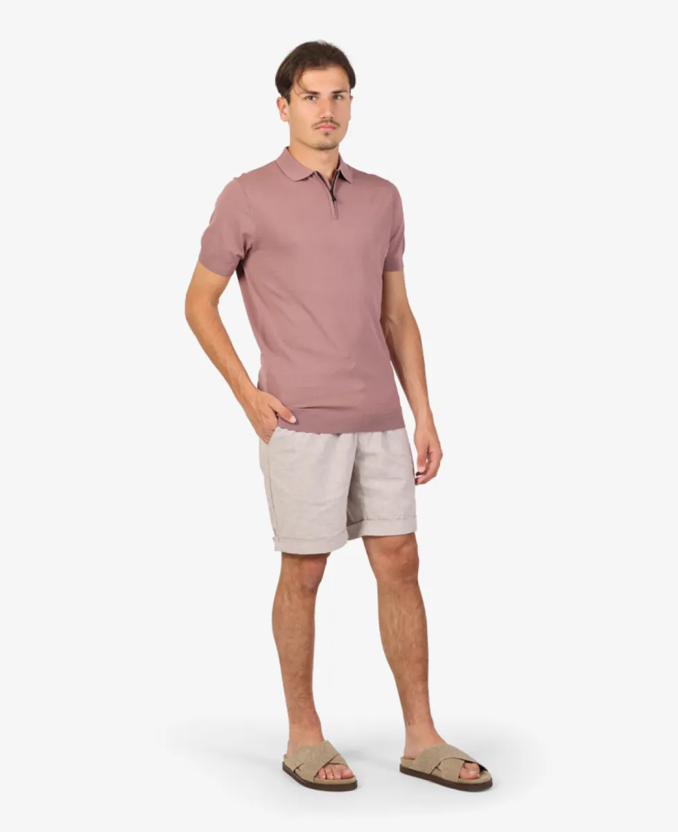 Seven Dials Polo Gebreid - Aubergine 2 Seven Dials Seven Dials Polo Gebreid - Aubergine