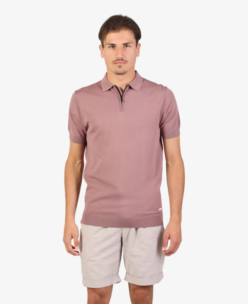 Seven Dials Polo Gebreid - Aubergine 3 Seven Dials Seven Dials Polo Gebreid - Aubergine