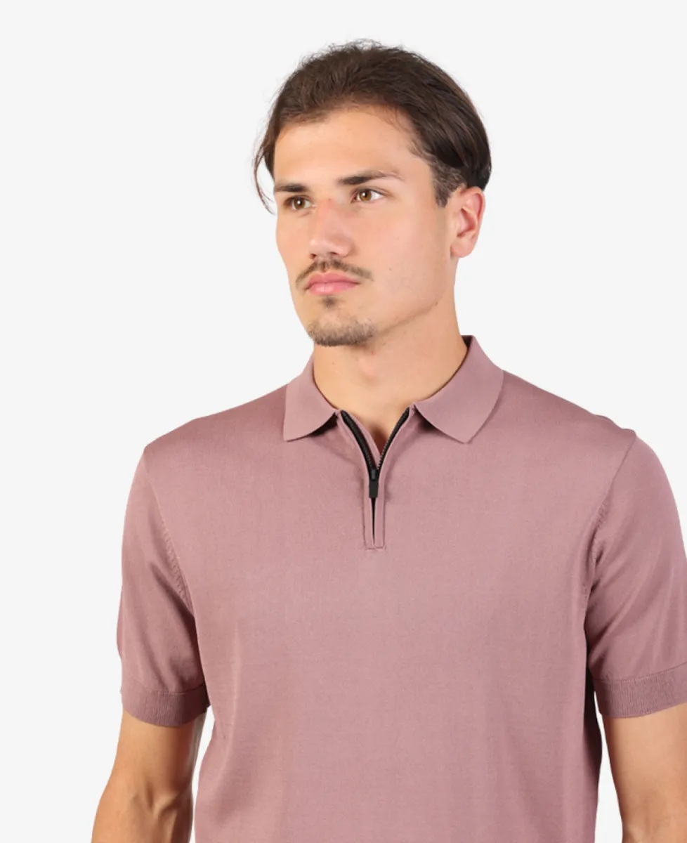 Seven Dials Polo Gebreid - Aubergine 4 Seven Dials Seven Dials Polo Gebreid - Aubergine