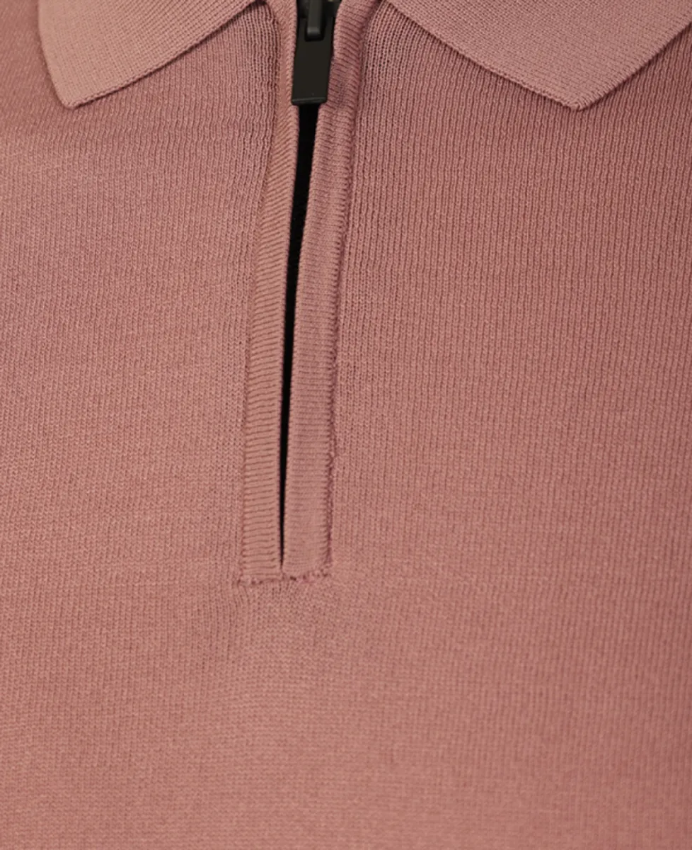 Seven Dials Polo Gebreid - Aubergine 5 Seven Dials Seven Dials Polo Gebreid - Aubergine