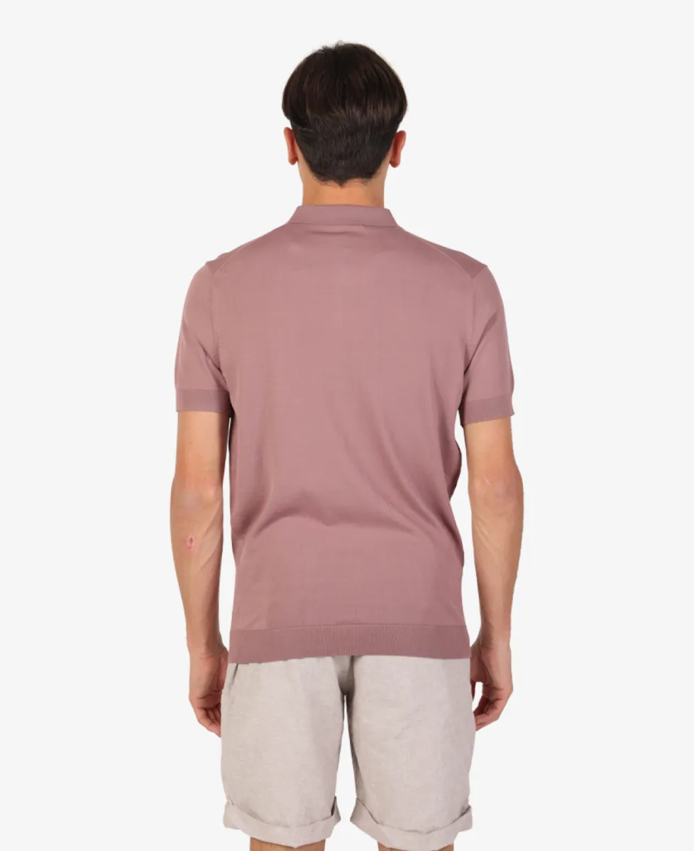 Seven Dials Polo Gebreid - Aubergine 6 Seven Dials Seven Dials Polo Gebreid - Aubergine