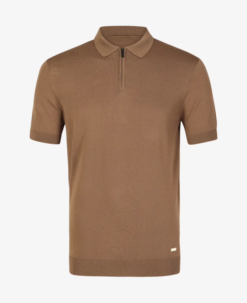 Seven Dials Polo Gebreid - Donkerbruin 1 Seven Dials Seven Dials Polo Gebreid - Donkerbruin