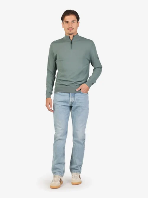Seven Dials Seven Dials Trui Halfzip - Middelgroen