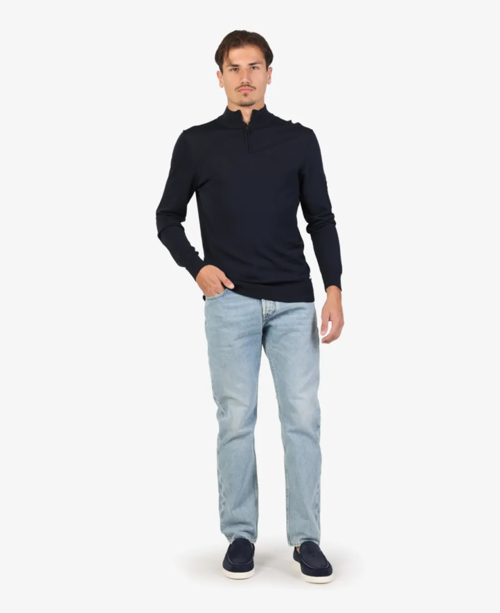 Seven Dials Trui Halfzip - Navy 2 Seven Dials Seven Dials Trui Halfzip - Navy