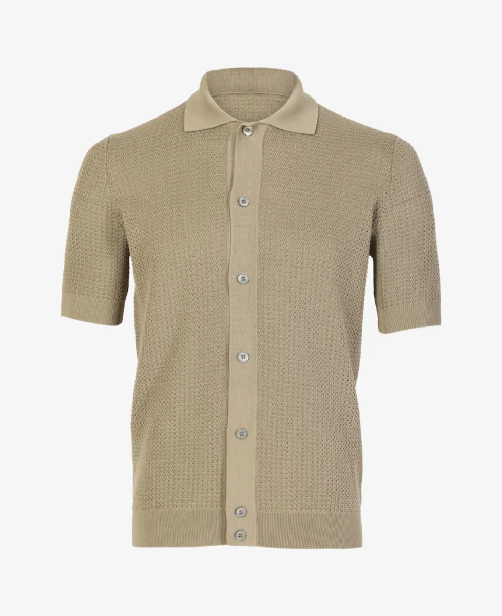 Filippo De Laurentiis Filippo De Laurentiis Doorknoop polo - Taupe