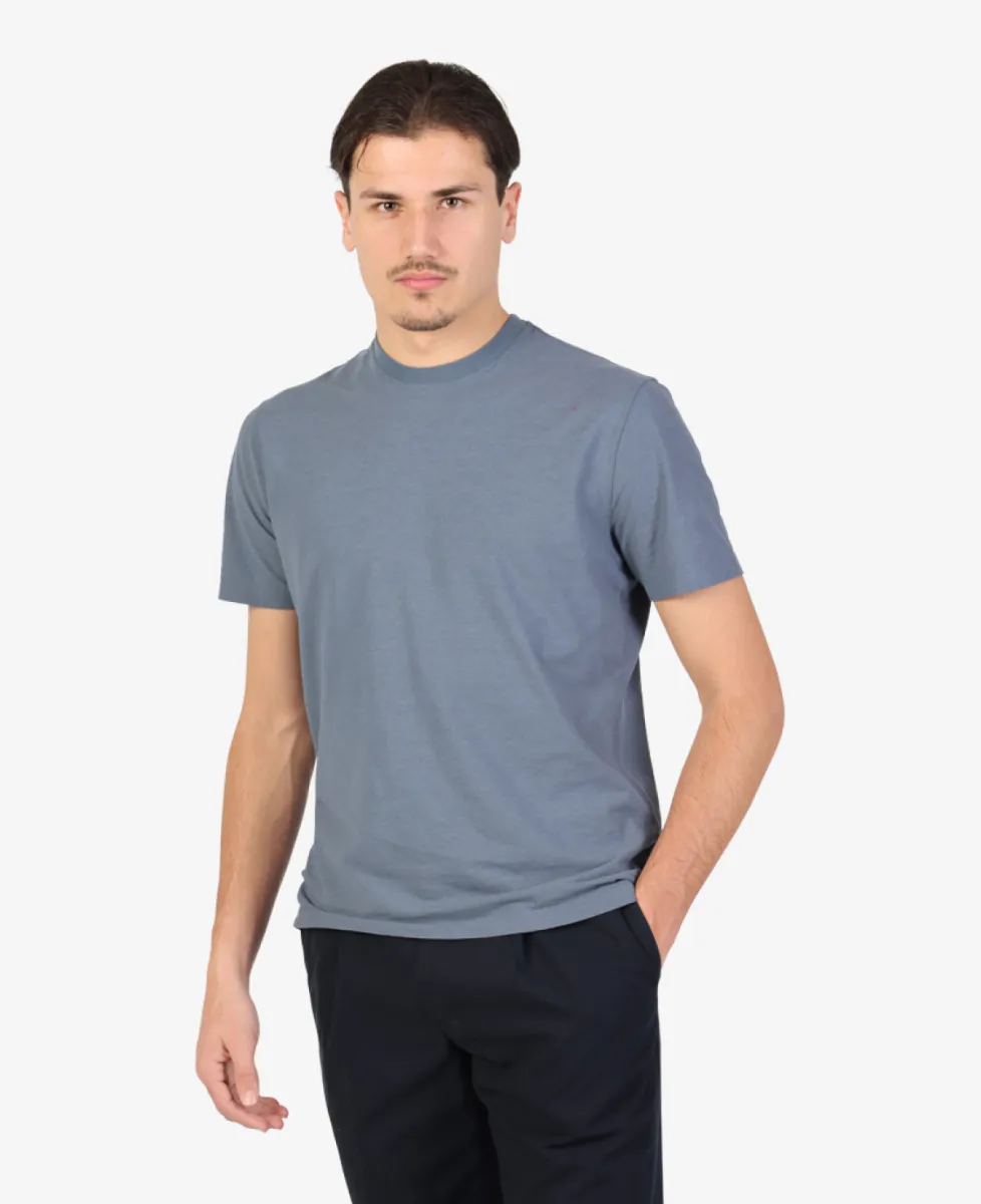 Zanone Ice Cotton T-shirt - Denimblauw 2 Zanone Zanone Ice Cotton T-shirt - Denimblauw