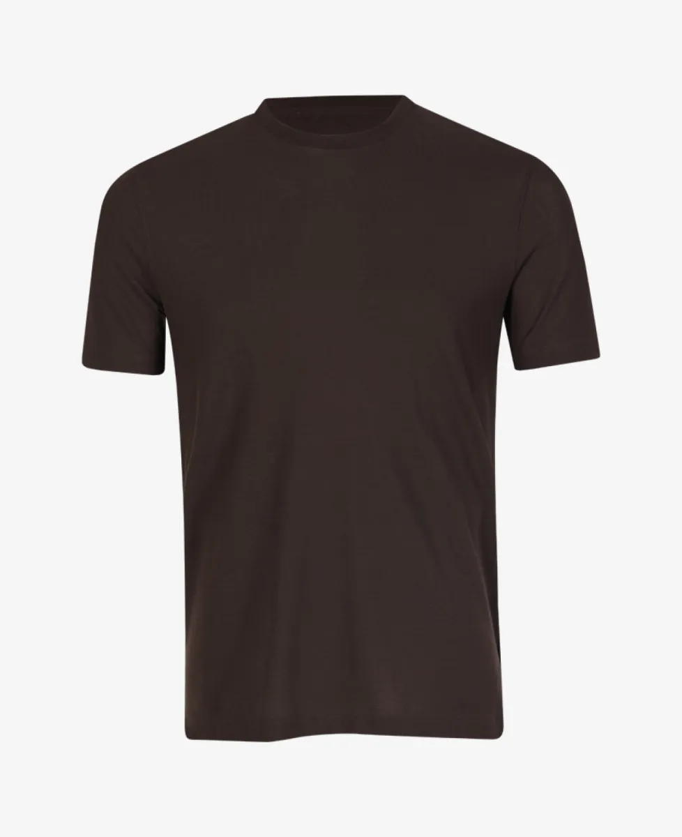 Zanone Ice Cotton T-shirt - Donkerbruin 1 Zanone Zanone Ice Cotton T-shirt - Donkerbruin