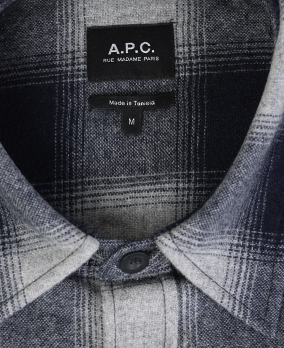 A.P.C. Overshirt Flannel - Lab Light Grey 3 A.P.C. A.P.C. Overshirt Flannel - Lab Light Grey